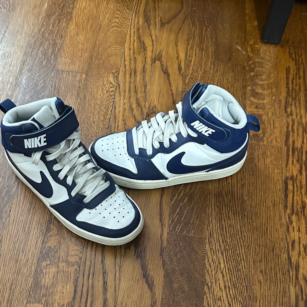 Nike kids Navy and White High-Top Sneakers